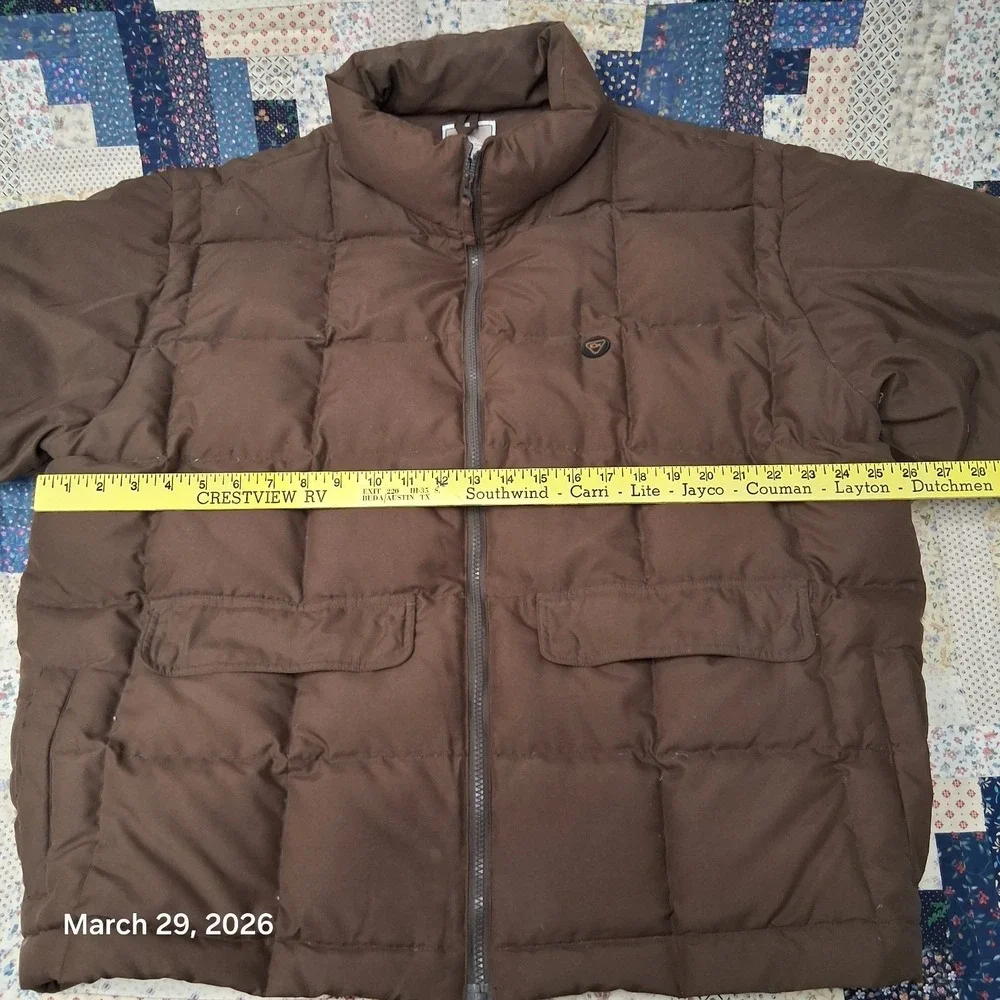 10X Quilted Down Puffer Jacket Mens Size XL Brown Outdoor Winter Coat